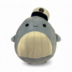 Squishmallow Samilr Whale Sailor with Hat Nautical Stuffed Animal Blue